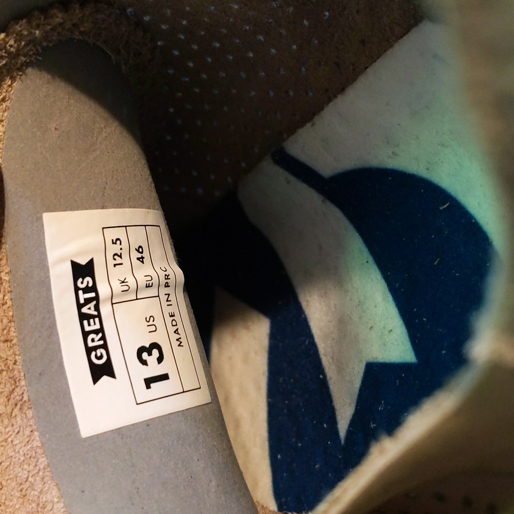 Greats "The Rosen" Perforated Leather Men's Sneakers Sz 13, Grey, Like New - Picture 8 of 8